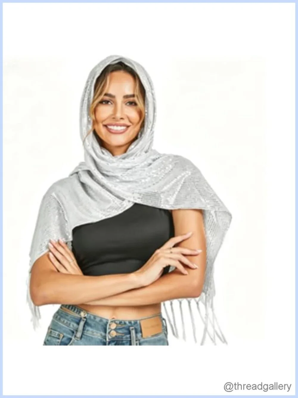 Glitter Sequin Shawl Bandana Party Wrap